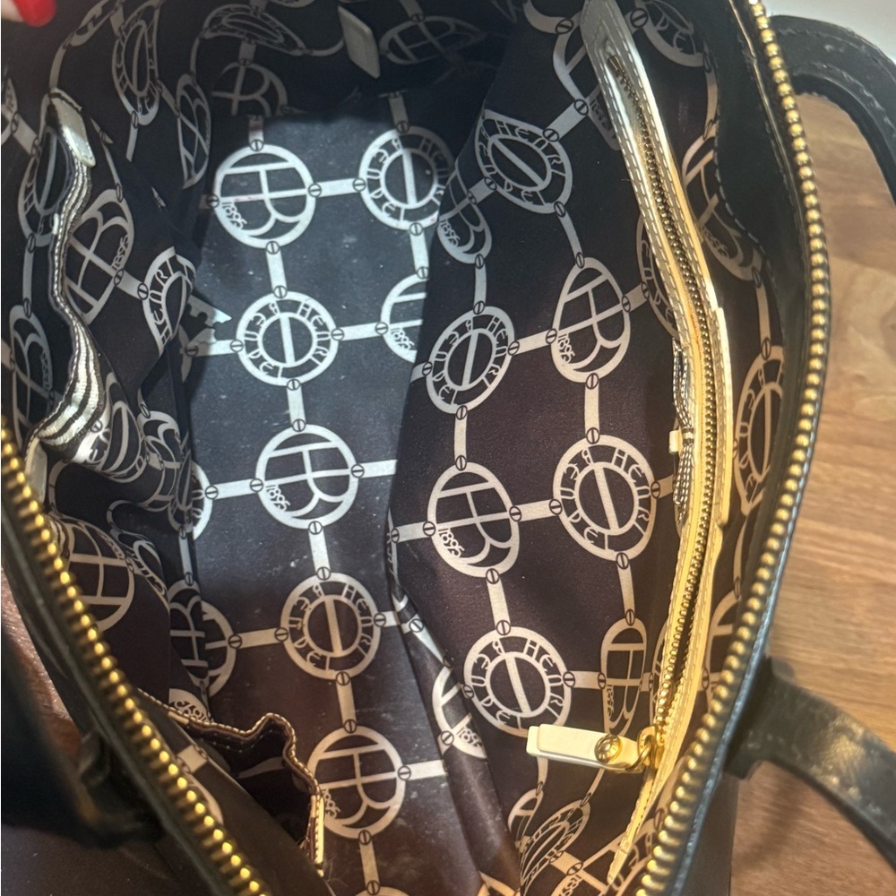 Henri Bendel Black Satchel with Gold Details - Picture 3 of 4